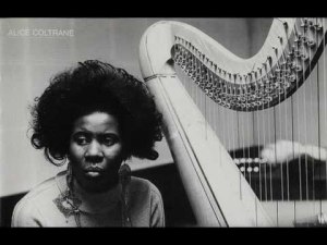 b& w alice coltrane harp